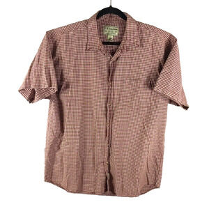 U.S. Expedition U.S.E. Mens Red Plaid Short Sleeve Shirt Size X Large Button Up